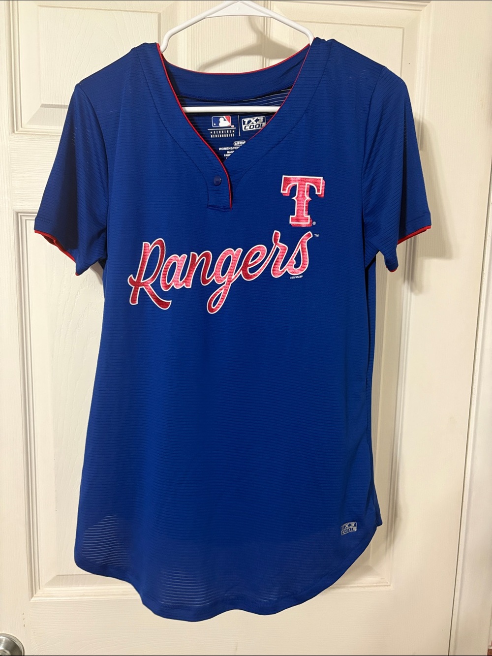 Texas Rangers Women's Blue Short-Sleeve Jersey by Majestic